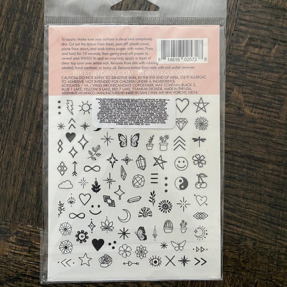 FREE WITH PURCHASE: INKED by Dani Nail Art Tattoos - for skin and nails - Picture 2 of 2